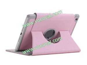 360 Rotating PU Leather Flip Stand Case Cover Skin for iPad Mini Pink