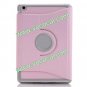 360 Rotating PU Leather Flip Stand Case Cover Skin for iPad Mini Pink