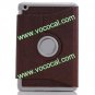 360 Degree Rotating PU Leather Flip Stand Case Cover Skin for iPad Mini Brown