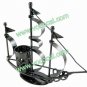 Metal Craft Gift Sailboat Boat Ship Pen Brush Holder Container Pot