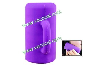 Purple Cute Mug Silicone Stand Case Cover Skin for iPhone 4 4G 4S