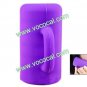 Purple Cute Mug Silicone Stand Case Cover Skin for iPhone 4 4G 4S