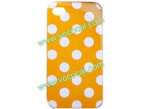Polka Dots Orange Soft TPU Gel Case Cover Skin for iPhone 4 4G 4S