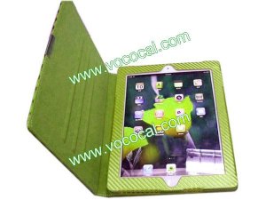 Green Diamond Pattern Leather Stand Case Cover for iPad 3(The New iPad)