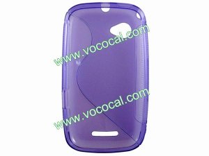 Purple S Style TPU Case Cover Skin for Motorola Domino XT531 XT532