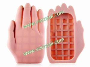 Pink 3D Hand Palm Shape Cartoon Silicone Case Cover for iPhone 4 4G 4S
