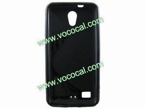 Black S Style TPU Gel Case Cover Skin for Huawei S8600 Spark