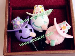 Smiling Face 3.5mm Dustproof Plug Earphone Cover Stopper for iPhone 5 iPad Mini