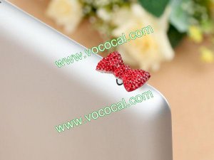 Bow 3.5mm Dustproof Plug Earphone Cap Stopper for iPhone 5 iPad Mini iPod Touch