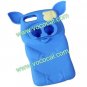 Cute 3D Silicone Pirate Pig Piggy Animal Case for iPhone 5 Blue