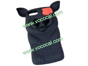 Cute 3D Silicone Pirate Pig Piggy Animal Case for iPhone 5 Black