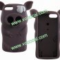 Cute 3D Silicone Pirate Pig Animal Earphone Holder Case for iPhone 5 Coffee