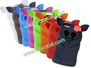 Cute 3D Silicone Pirate Pig Animal Protective Case for iPhone 5
