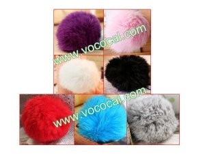 Rabbit Fur Ball 3.5mm Earphone Jack Dustproof Plug Cap for iPhone 5 iPad Mini