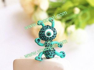 Cute Ant 3.5mm Earphone Jack Anti Dust Plug Ear Cap for iPhone 5 iPad Mini Blue