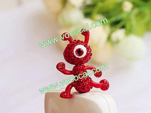 Cute Ant 3.5mm Earphone Jack Anti Dust Plug Ear Cap for iPhone 5 iPad Mini Red