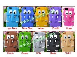 Cute 3D Animal Elephant Silicone Case Cover Skin for iPhone 5