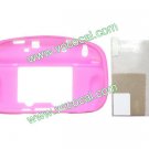 Soft Silicone Protective Case Cover for Nintendo Wii U Pink + Screen Protector
