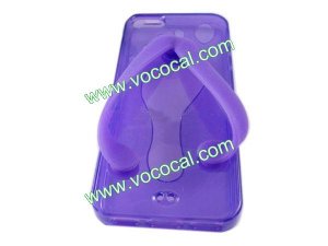 Cute Slipper TPU Protective Case Cover Skin for iPhone 5 Purple