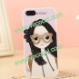 3D Cute Cartoon Fashion Protective Hard Case Cover for iPhone 5 Girl With Glass