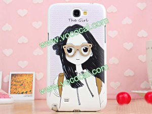 3D Cute Protective Hard Case Cover for Samsung Galaxy Note 2 N7100 Glass Girl