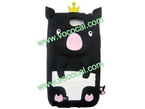 Cute Fancy 3D Silicone Pig Case Cover for Samsung Galaxy Note 2 N7100 Black