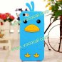 3D Cute Cartoon Silicone Chicken Animal Case Cover Skin for iPhone 5 Sky Blue