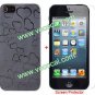 Heart PC Hard Protective Case Cover for iPhone 5 Clear White + Screen Protector