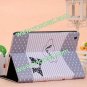 Cute Cartoon Girl PU Leather Stand Case Cover Skin for iPad Mini Gray