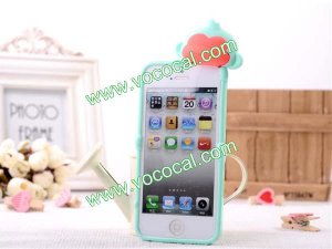 Cute Animal 3D Monkey Silicone TPU Case Cover Skin for iPhone 5 Green