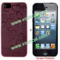 Heart PC Hard Protective Case Cover for iPhone 5 Red + Clear Screen Protector