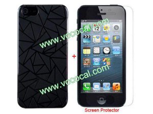 Triangle PC Hard Protective Case Cover for iPhone 5 + Clear Screen Protector