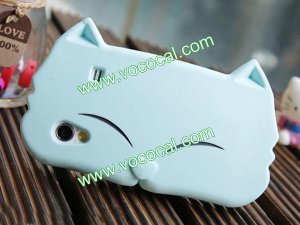 3D Cute Cat Soft Silicone Case Cover Skin for Samsung Galaxy Ace S5830 Blue