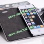 Luxury PU Leather Leopard Flip Stand Case Cover Skin for iPhone 5 Black-White