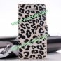 Luxury PU Leather Leopard Flip Folio Stand Case Cover Skin for iPhone 5 Beige