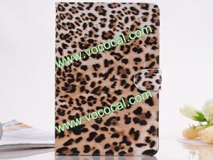 Fashion Leopard PU Leather Flip Stand Case Cover Skin for iPad Mini Yellow