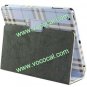New PU Leather Lattice Flip Book Stand Case Cover Skin for iPad Mini Light Blue