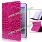 PU Leather Crocodile Croco Book Stand Case Smart Cover for iPad Mini Rose