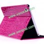 PU Leather Crocodile Croco Book Stand Case Smart Cover for iPad Mini Rose