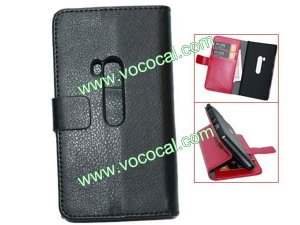 PU Leather Wallet Book Card Holder Stand Case Cover for Nokia Lumia 920 Black