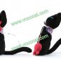 3D Cute Cartoon Plush Smile Cat Doll Case Cover Skin for iPhone 4 4S Black