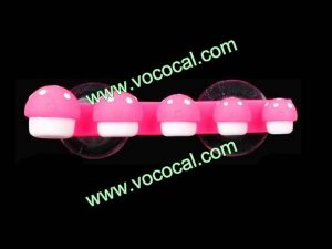 Multi-Function Mushroom Style Toothbrush Holder Set with Suction Cup Pink