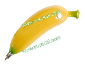 Novelty Fruit Banana Shaped Ballpoint Pen Fridge Magnetic Sticker
