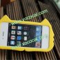 New Cute Cartoon Cat Silicone Protective Case Cover Skin for iPhone 4 Yellow