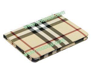 New PU Leather Lattice Flip Book Stand Case Cover Skin for iPad Mini Khaki