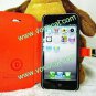 Metal D Buckle PU Leather Flip Case Cover Skin for iPhone 5 Orange