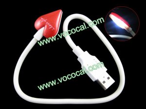 Mini USB 3 LED Flexible Loving Heart Light Lamp for Laptop PC Notebook