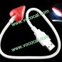 Mini USB 3 LED Flexible Loving Heart Light Lamp for Laptop PC Notebook