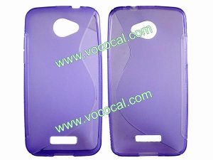 S Line TPU Protective Case Cover Skin for HTC Droid DNA X920E Purple