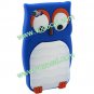 3D Cute Cartoon Owl Silicone Case Cover Skin for iPhone 4 4S Dark Blue